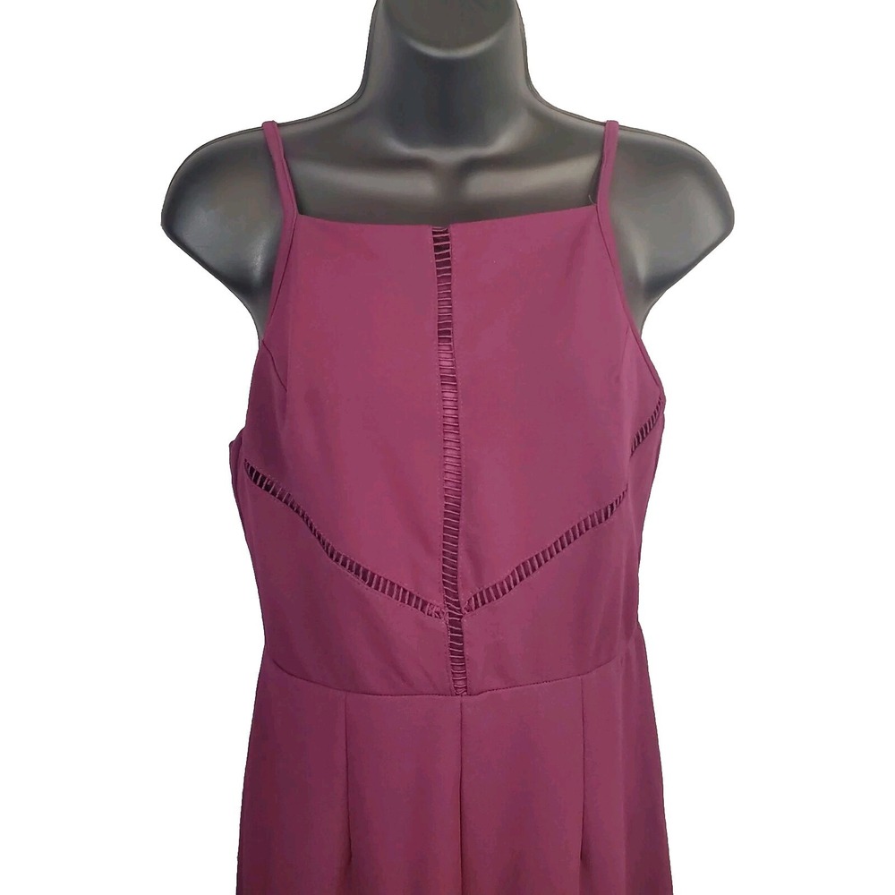 TRIXXI Purple Jumpsuit Torse Cut Outs Tank Top Pantsuit Women's Size M